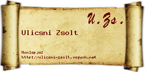 Ulicsni Zsolt névjegykártya